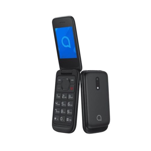 Alcatel 2057D mobiltelefon, dual sim, fekete (Volcano Black), magyar menüs, kártyafüggetlen, kinyitható