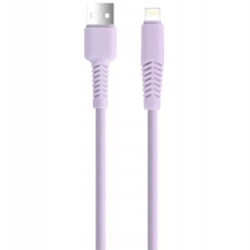 USB-A - Lightning kábel 1,5m 2.1A töltőkábel lila szilikon, Setty KSA-L-1.529