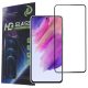 Samsung Galaxy S21 FE 5G üvegfólia, tempered glass, előlapi, edzett, hajlított, 9D, fekete kerettel