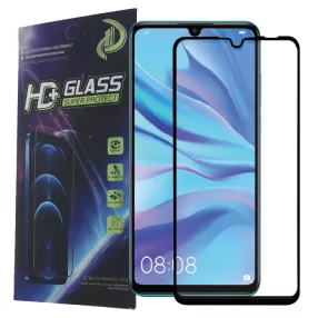   Huawei P30 Lite üvegfólia, tempered glass, előlapi, 9D, edzett, hajlított, fekete kerettel