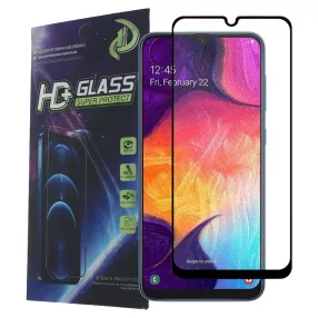   Samsung Galaxy A50 / A30s üvegfólia, tempered glass, előlapi, 9D, edzett, hajlított, fekete kerettel
