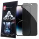 iPhone 14 Pro üvegfólia, tempered glass, előlapi, edzett, hajlított, fekete kerettel, betekintés védelemmel, Privacy