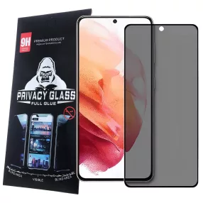  Samsung Galaxy S21 FE 5G üvegfólia, tempered glass, előlapi, edzett, hajlított, fekete kerettel, betekintés védelemmel, Privacy