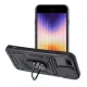 iPhone 7 / 8 / SE 2020 / SE 2022 hátlap tok, telefon tok, kitámasztható, mágneses, ütésálló, fekete, Defender Slide