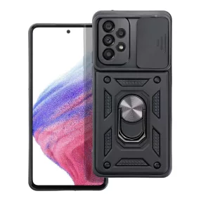   Samsung Galaxy A53 5G hátlap tok, telefon tok, kitámasztható, mágneses, ütésálló, fekete, Defender Slide