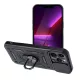 iPhone 13 Pro Max hátlap tok, telefon tok, kitámasztható, mágneses, ütésálló, fekete, Defender Slide