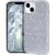 iPhone 14 szilikon tok, hátlaptok, telefon tok, csillámos, ezüst, Glitter