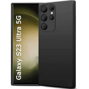   Samsung Galaxy S23 Ultra 5G szilikon tok, hátlaptok, telefon tok, matt, fekete