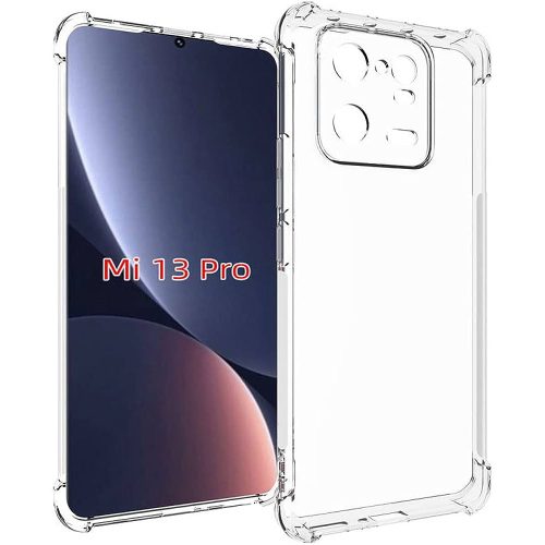 Xiaomi 13 Pro 5G szilikon tok, hátlaptok, telefon tok, erősített sarkokkal, átlátszó, Anti Shock, 1.5mm