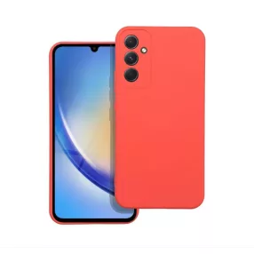   Samsung Galaxy A54 5G szilikon tok, hátlaptok, telefon tok, velúr belsővel, matt, piros, Silicon