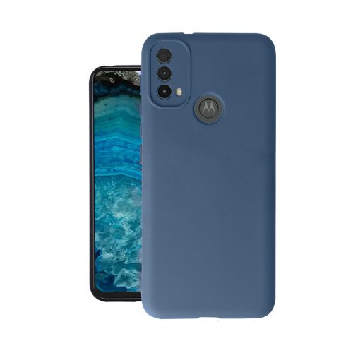 Motorola Moto E30 / E40 / E20s szilikon tok, hátlaptok, telefon tok, velúr belsővel, matt, kék, Silicon