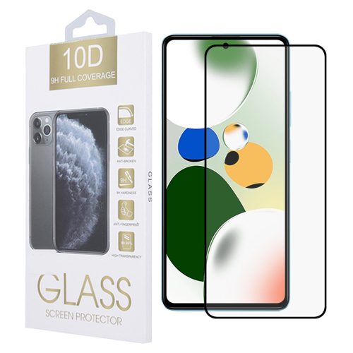 Xiaomi Redmi Note 12 4G / Note 12 5G / Poco F4 GT / Poco X4 GT / X4 Pro üvegfólia, tempered glass, előlapi, 10D, edzett, hajlított, fekete kerettel