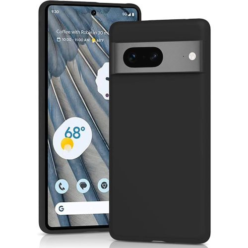 Google Pixel 7a szilikon tok, hátlaptok, telefon tok, matt, fekete