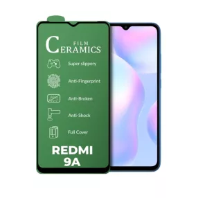   Xiaomi Redmi 9A / 9AT / 9i / 9C képernyővédő fólia, kijelzővédő, flexibilis, kerámia, 9D, fekete kerettel