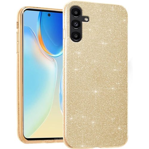 Samsung Galaxy A54 5G szilikon tok, hátlaptok, telefon tok, csillámos, arany, Glitter