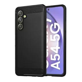   Samsung Galaxy A54 5G szilikon tok, hátlaptok, telefon tok, karbon mintás, fekete, Simple Carbon