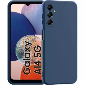   Samsung Galaxy A14 4G / A14 5G szilikon tok, hátlaptok, telefon tok, matt, sötétkék
