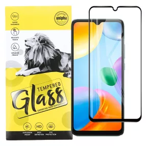   Xiaomi Redmi 12C / Redmi 10C / Poco C40 üvegfólia, tempered glass, előlapi, 9D, edzett, hajlított, fekete kerettel