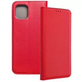   Motorola Moto G32 könyvtok, fliptok, telefon tok, szilikon keretes, bankkártyatartós, mágneszáras, piros