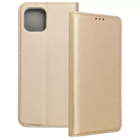   Motorola Moto G32 könyvtok, fliptok, telefon tok, szilikon keretes, bankkártyatartós, mágneszáras, arany