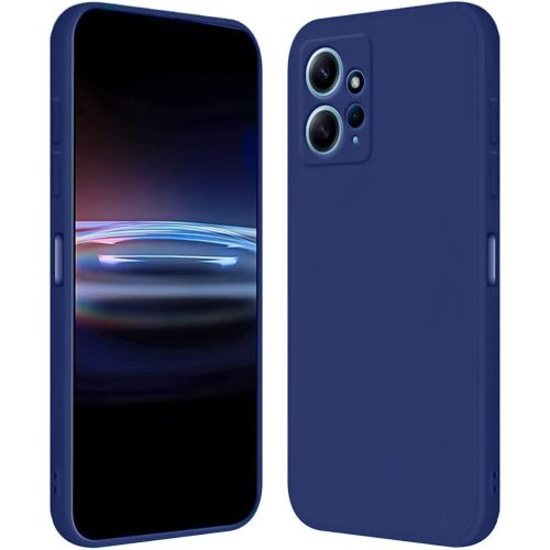 Xiaomi Redmi Note 12 4G szilikon tok, hátlaptok, telefon tok, velúr belsővel, matt, kék, Silicon