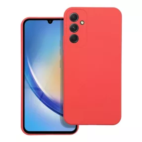   Samsung Galaxy A14 4G / A14 5G szilikon tok, hátlaptok, telefon tok, velúr belsővel, matt, piros, Silicon