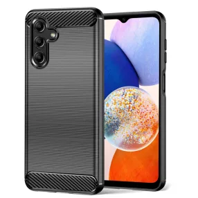   Samsung Galaxy A14 4G / A14 5G szilikon tok, hátlaptok, telefon tok, karbon mintás, fekete, Simple Carbon