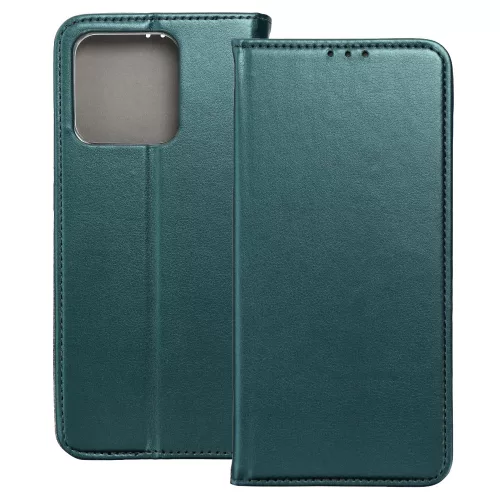 Xiaomi Redmi 12C könyvtok, fliptok, telefon tok, mágneszáras, bankkártyatartós, zöld, Smart Magnetic
