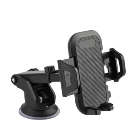   Autós mobiltelefon tartó, tapadókorongos, szélvédőre, műszerfalra helyezhető, 360 fokban fordítható, teleszkópos kar, fekete, Setty US-T1