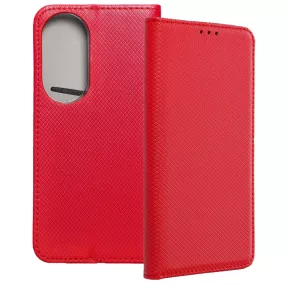   Honor 70 5G könyvtok, fliptok, telefon tok, mágneszáras, bankkártyatartós, piros