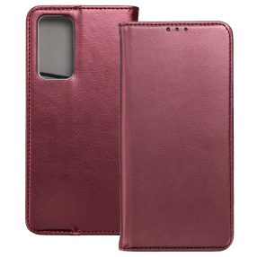   Xiaomi Redmi Note 12s könyvtok, fliptok, telefon tok, mágneszáras, bankkártyatartós, bordó, Smart Magnetic