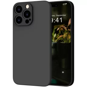   iPhone 15 Pro Max szilikon tok, hátlaptok, telefon tok, kamera védelelmmel, matt, fekete