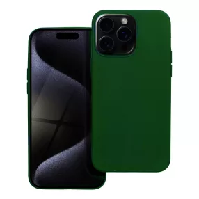   iPhone 15 Pro szilikon tok, hátlaptok, telefon tok, matt, zöld