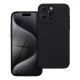 iPhone 15 Pro Max szilikon tok, hátlaptok, telefon tok, velúr belsővel, matt, fekete, Silicon