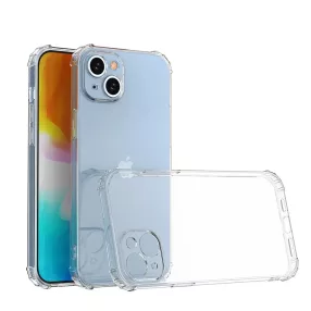   iPhone 15 Plus szilikon tok, hátlaptok, telefon tok, erősített sarkokkal, átlátszó, Anti Shock, 1.5mm