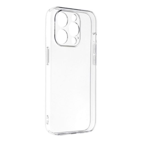 iPhone 15 Pro szilikon tok, hátlaptok, telefon tok, vastag, átlátszó, kamera védelemmel, Clear, 2mm