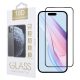 iPhone 15 Plus üvegfólia, tempered glass, előlapi, 10D, edzett, hajlított, fekete kerettel