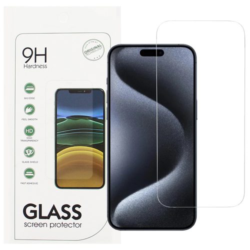 iPhone 15 Pro üvegfólia, tempered glass, előlapi, edzett, 9H, 0.3mm
