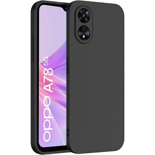 Oppo A78 5G / A58 5G szilikon tok, hátlaptok, telefon tok, matt, fekete