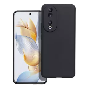   Honor 90 5G szilikon tok, hátlaptok, telefon tok, velúr belsővel, matt, fekete, Silicon