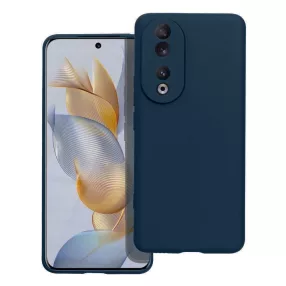   Honor 90 5G szilikon tok, hátlaptok, telefon tok, velúr belsővel, matt, sötétkék, Silicon