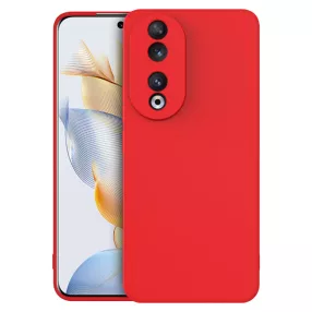   Honor 90 5G szilikon tok, hátlaptok, telefon tok, velúr belsővel, matt, piros, Silicon