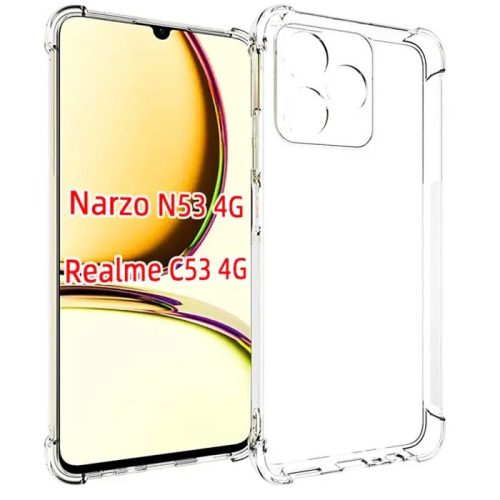 Realme C53 szilikon tok, hátlaptok, telefon tok, erősített sarkokkal, átlátszó, Anti Shock, 1.5mm