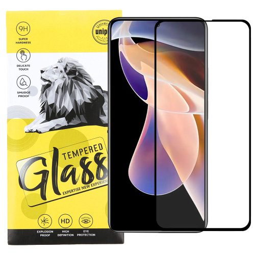 Xiaomi Redmi Note 11 Pro 4G / 5G (Globál) / Note 12 Pro 4G üvegfólia, tempered glass, előlapi, 9D, edzett, hajlított, fekete kerettel