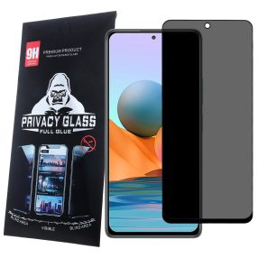   Xiaomi Redmi Note 12s 4G üvegfólia, tempered glass, előlapi, edzett, hajlított, fekete kerettel, betekintés védelemmel, Privacy