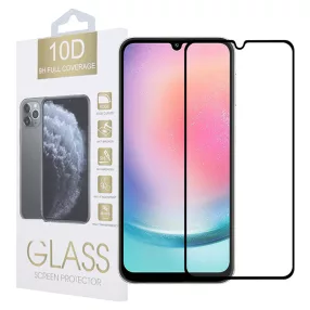   Samsung Galaxy A25 5G / A24 4G üvegfólia, tempered glass, előlapi, 10D, edzett, hajlított, fekete kerettel
