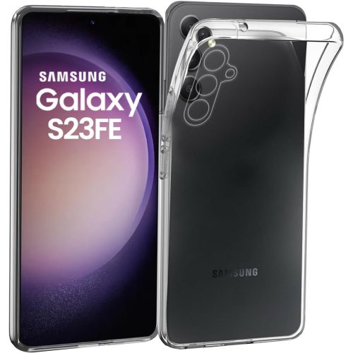 Samsung Galaxy S23 FE 5G szilikon tok, hátlaptok, telefon tok, vastag, kamera védelemmel, átlátszó, 2mm