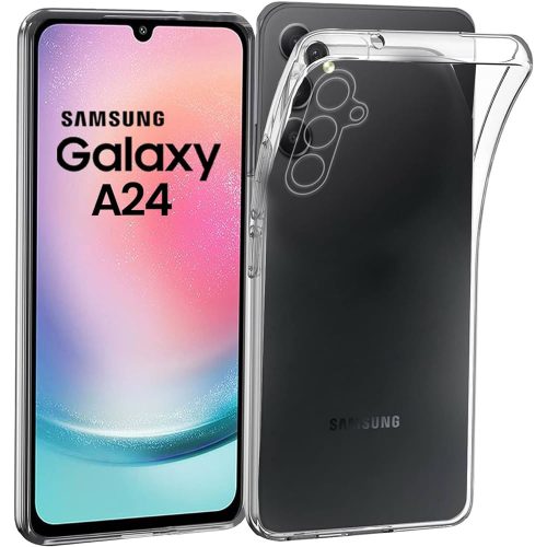 Samsung Galaxy A24 4G szilikon tok, hátlaptok, telefon tok, átlátszó, kamera védelemmel, 2mm