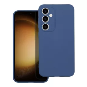   Samsung Galaxy S23 FE 5G szilikon tok, hátlaptok, telefon tok, velúr belsővel, matt, kék, Silicon