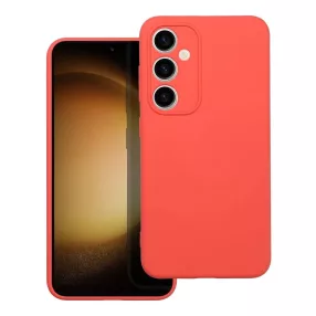   Samsung Galaxy S23 FE 5G szilikon tok, hátlaptok, telefon tok, velúr belsővel, matt, piros, Silicon